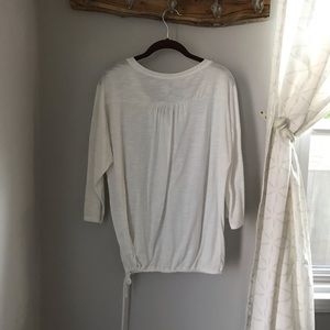 NY&C White Drawstring Blouse